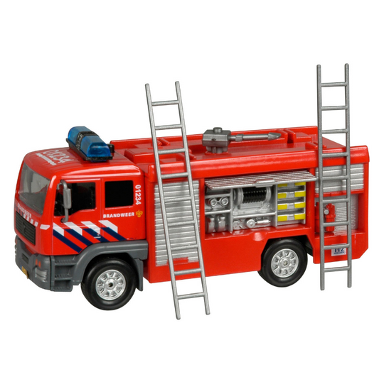 Camion de pompiers des pompiers avec lumière et son
